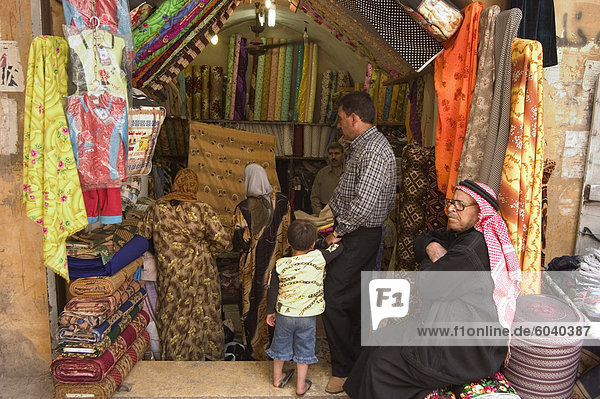 Fabric store  market souq area  Aleppo (Haleb)  Syria  Middle East