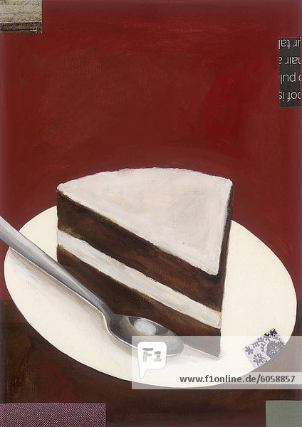Ein Teller mit Schokoladenkuchen mit weißer Zuckerglasur
