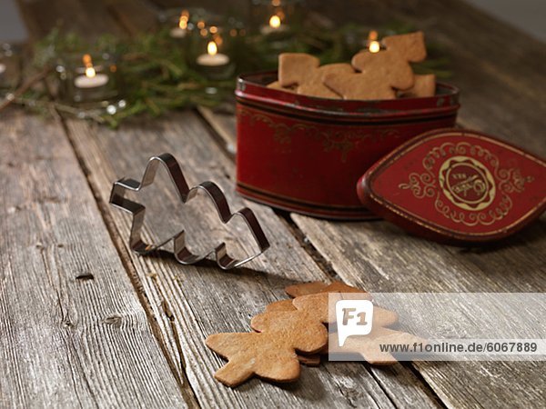 hoch oben Baum Lebkuchen Ansicht Flachwinkelansicht Form Formen Keks Winkel