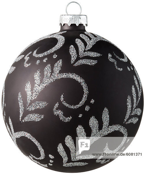 Weihnachtskugel  schwarz-silber