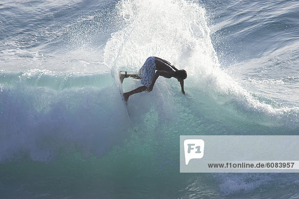 Mann  jung  Hawaii  Oahu  Wellenreiten  surfen