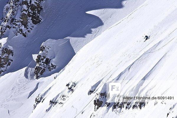Mann  Ski  Linie  steil  Wyoming