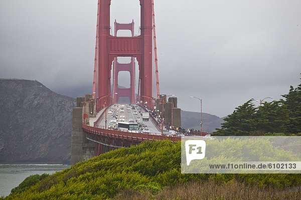 Verkehr Fußgänger Kalifornien Golden Gate Bridge schwer San Francisco Straßenverkehr