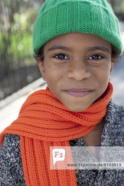 A portrait of a young boy taken in Harlem  New York.