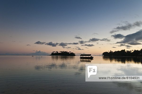 Sunset over Muri Lagoon  Cook Islands.
