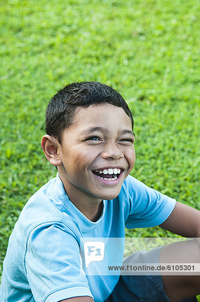 Boy laughing  Cook Islands.
