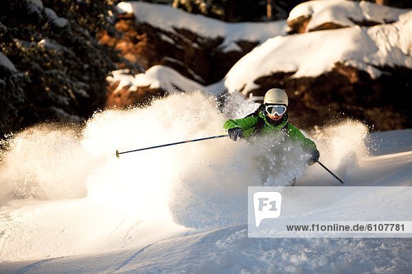 Skifahrer  Frische  drehen  Sonnenaufgang  Athlet  Gesichtspuder  Colorado