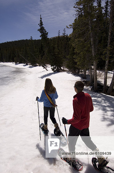 Mensch  Menschen  See  Colorado  Schneeschuhlaufen