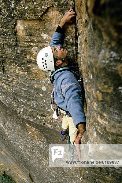 A rock climber in Zion  Utah.
