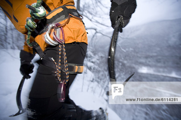 Ice climbing  New Hampshire.