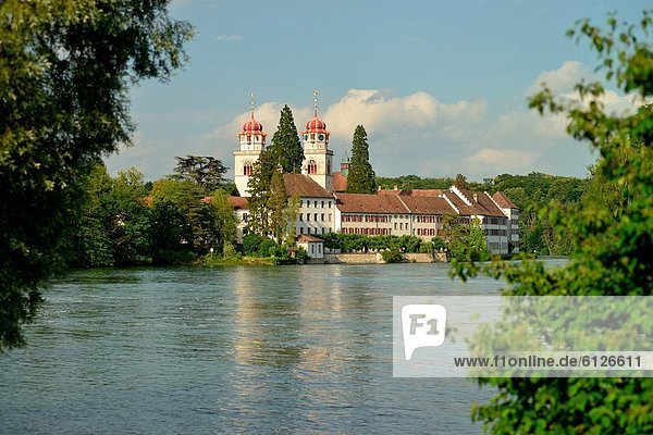 Monastery Rheinau  Switzerland  located at an island in the river Rhine