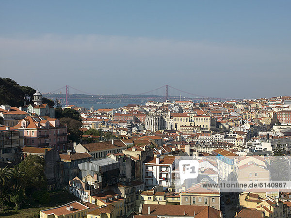 Aerial view of coastal city, Aerial view of coastal city