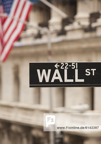 Straßenschild  Wall Street  New York  USA