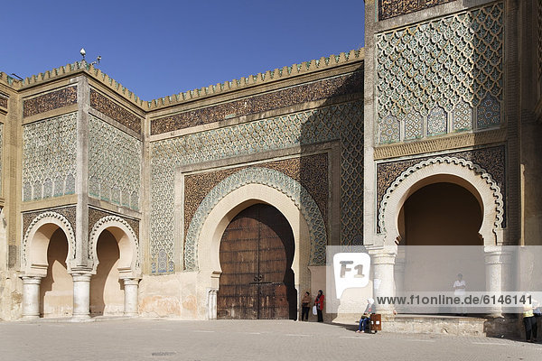 Bab el-Mansour  entrance  gate  Meknes  MeknËs-Tafilalet  Morocco  North Africa  Maghreb  Africa