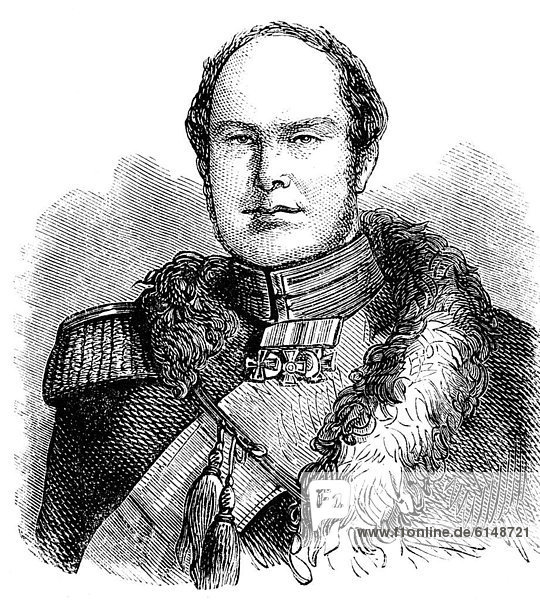 Historic drawing  19th century  portrait of Frederick William IV  1795 - 1861  King of Prussia  from the House of Hohenzollern