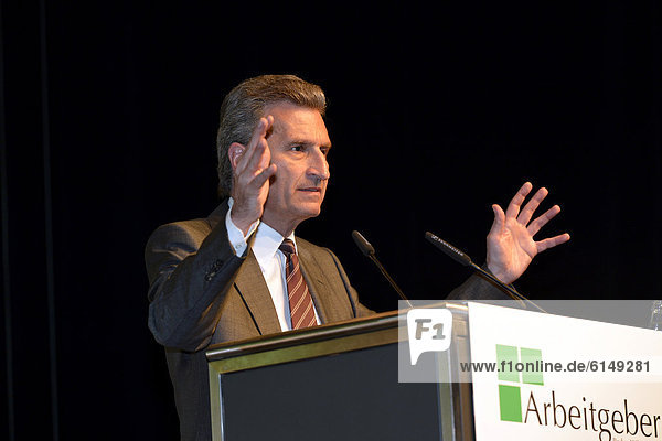 Guenther H. Oettinger  EU Commissioner for Energy  member of the Commission of the European Communities and responsible for energy  Unternehmertag 2012 convention  Stuttgart  Baden-Wuerttemberg  Germany  Europe