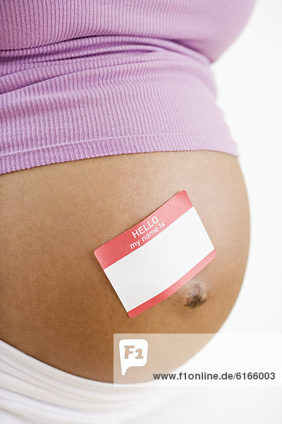 Frau  Schwangerschaft  amerikanisch  Preisschild  Name  Etikett