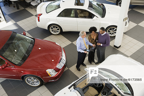 Couple buying a car