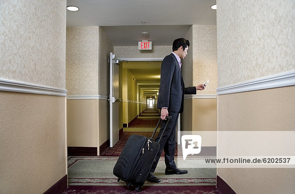 Geschäftsmann  ziehen  Hotel  Koffer