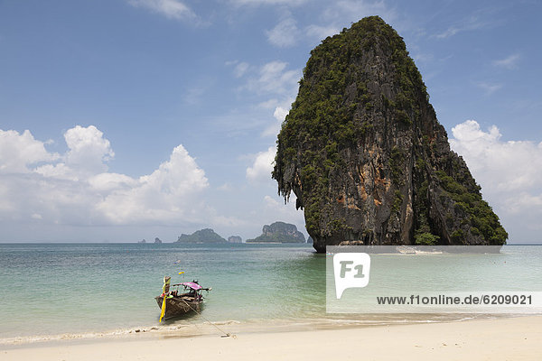Thai long tail boat on beach