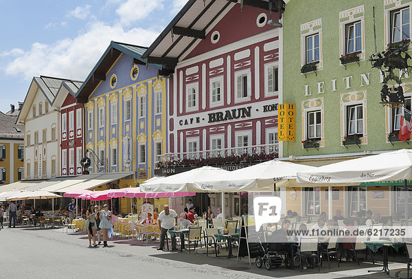 Market square in Mondsee  Salzkammergut region  Upper Austria  Austria  Europe  PublicGround