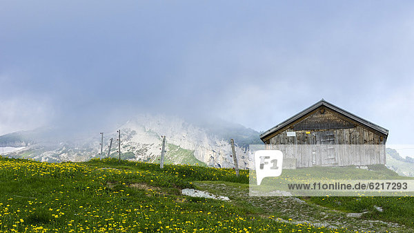 Hütte Europa Berg Zaun Wiese Schweiz