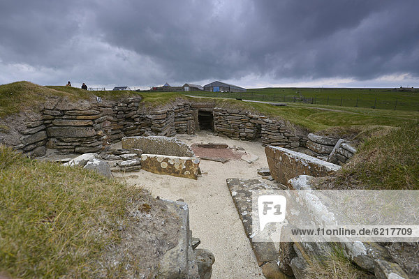 Skara Brae  auch Skerrabra  jungsteinzeitliche Siedlung  zwischen 3100 und 2500 v. Christus  Orkney Inseln  Schottland  Großbritannien  Europa