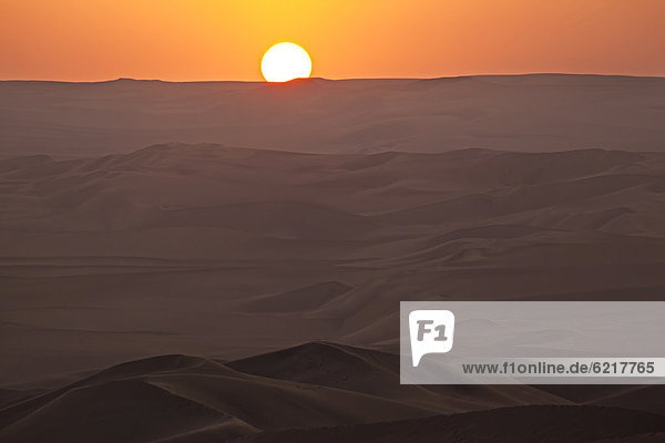 Sunset in the desert  Ica  Atacama  Peru  South America