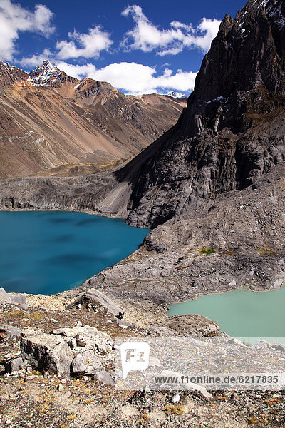 Bergsee Jaraucocha  Cordillera Huayhuash  Anden  Peru  Südamerika