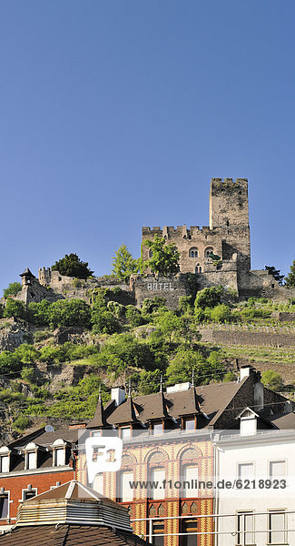 Burg Gutenfels  Kaub  Unesco Weltkulturerbe Oberes Mittelrheintal  Rheinland-Pfalz  Deutschland  Europa