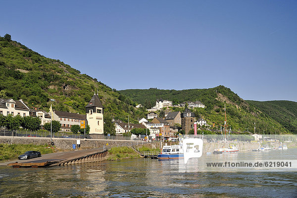 Kaub  Upper Middle Rhine Valley  a UNESCO World Heritage Sitey  Rhineland-Palatinate  Germany  Europe