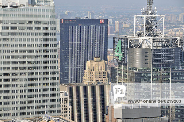 Vereinigte Staaten von Amerika USA Felsbrocken New York City aufspüren hoch oben Nordamerika Ansicht Terrasse Innenstadt Manhattan Rockefeller Center