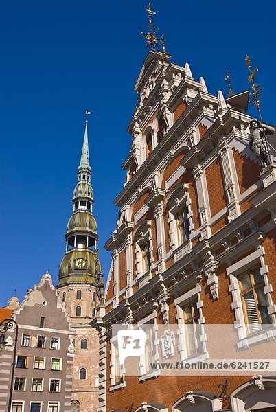 Europa Wohnhaus Kirche Quadrat Quadrate quadratisch quadratisches quadratischer Riga Hauptstadt Lettland