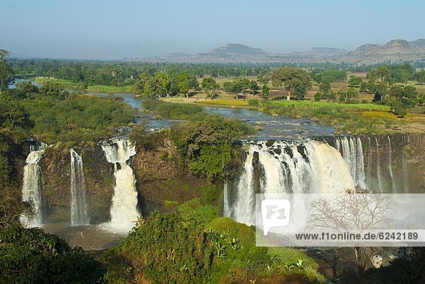Fluss  blau  Wasserfall  Afrika  Äthiopien