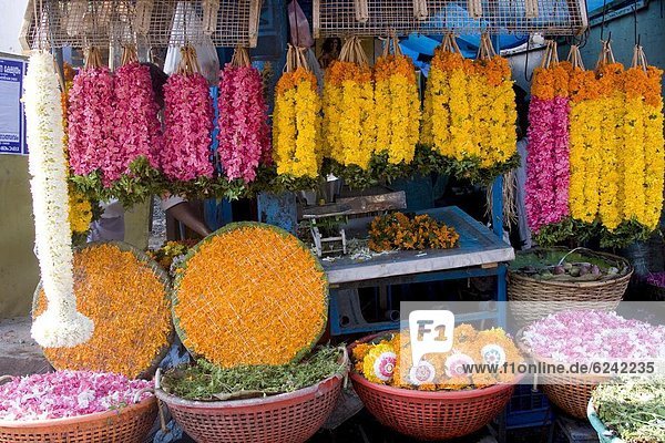 Flower shop  Chalai  Trivandrum  Kerala  India  Asia