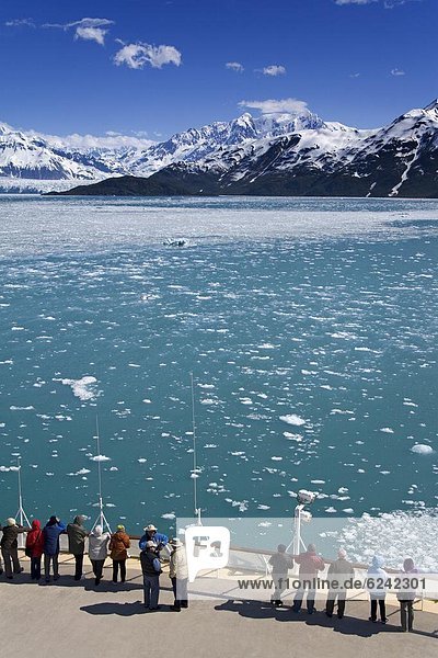 Cruise ship near Hubbard Glacier  Yakutat Bay  Gulf of Alaska  Southeast Alaska  United States of America  North America