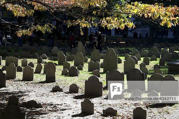 Old Granary Burial Ground  Boston  Massachusetts  New England  United States of America  North America