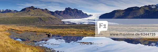 Skaftafellsjokull  eindrucksvolle eiszeitliche Zunge der Vatnajokull Eiskappe im Skaftafell-Nationalpark  Südost-Island (Austurland)  Island  Polarregionen