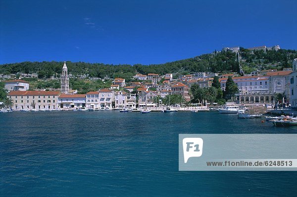 Europa Stadt Meer Adriatisches Meer Adria Kroatien Dalmatien Hvar