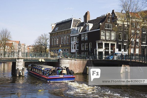 Amsterdam Hauptstadt Europa Tourist Boot Niederlande