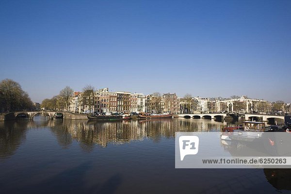 Amsterdam Hauptstadt Europa Brücke Fluss Niederlande