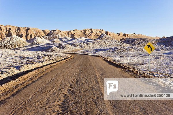 Tal Fernverkehrsstraße Mond Atacama Chile Südamerika Valle