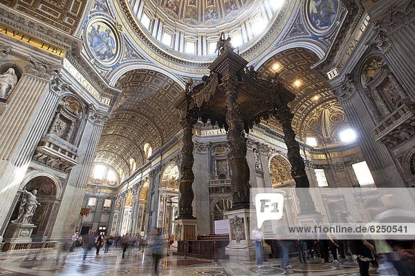 The altar with Bernini's baldacchino  St. Peter's Basilica  Vatican City  UNESCO World Heritage Site  Rome  Lazio  Italy  Europe