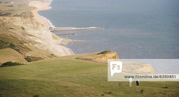 Europa Großbritannien Weg Küste Leuchtturm UNESCO-Welterbe Bake Dorset England