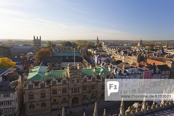 Dach  Europa  Großbritannien  Stadt  Kirche  Ansicht  England  Oxford  Oxfordshire  Universität