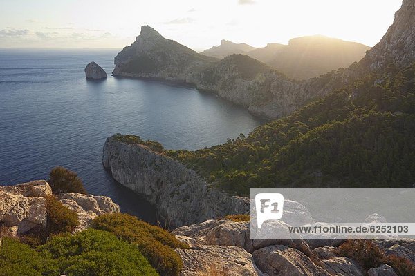 Europa Sonnenaufgang Balearen Balearische Inseln Mallorca Mirador Halbinsel Spanien