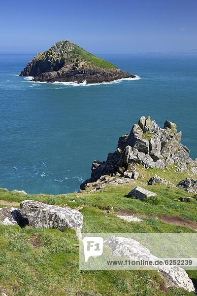 View of the Mouls off Rumps Point  Pentire Headland  Polzeath  North Cornwall  England  United Kingdom  Europe