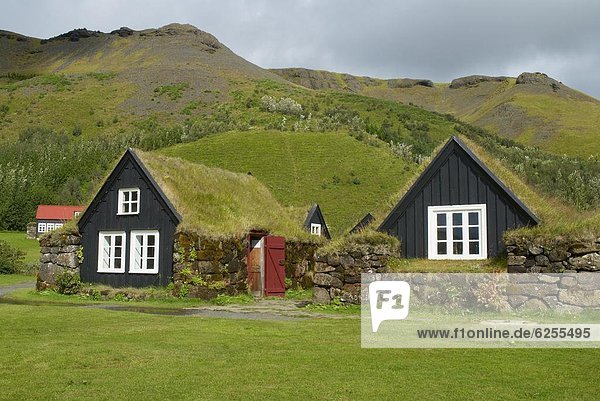 Ancient traditional farm  Skogar  Iceland  Polar Regions