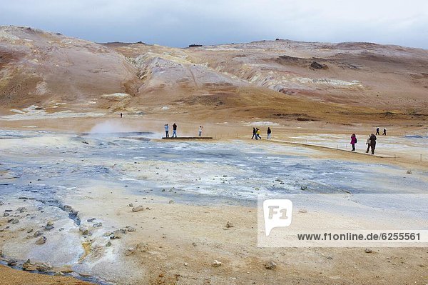 Hverir geothermal fields at the foot of Namafjall mountain  Myvatn Lake area  Iceland  Polar Regions