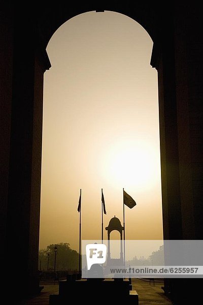 Delhi  Hauptstadt  sehen  Sonnenaufgang  Eingang  Design  blättern  Asien  Indien  neu